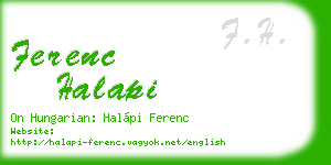 ferenc halapi business card