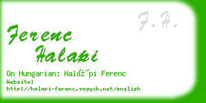 ferenc halapi business card